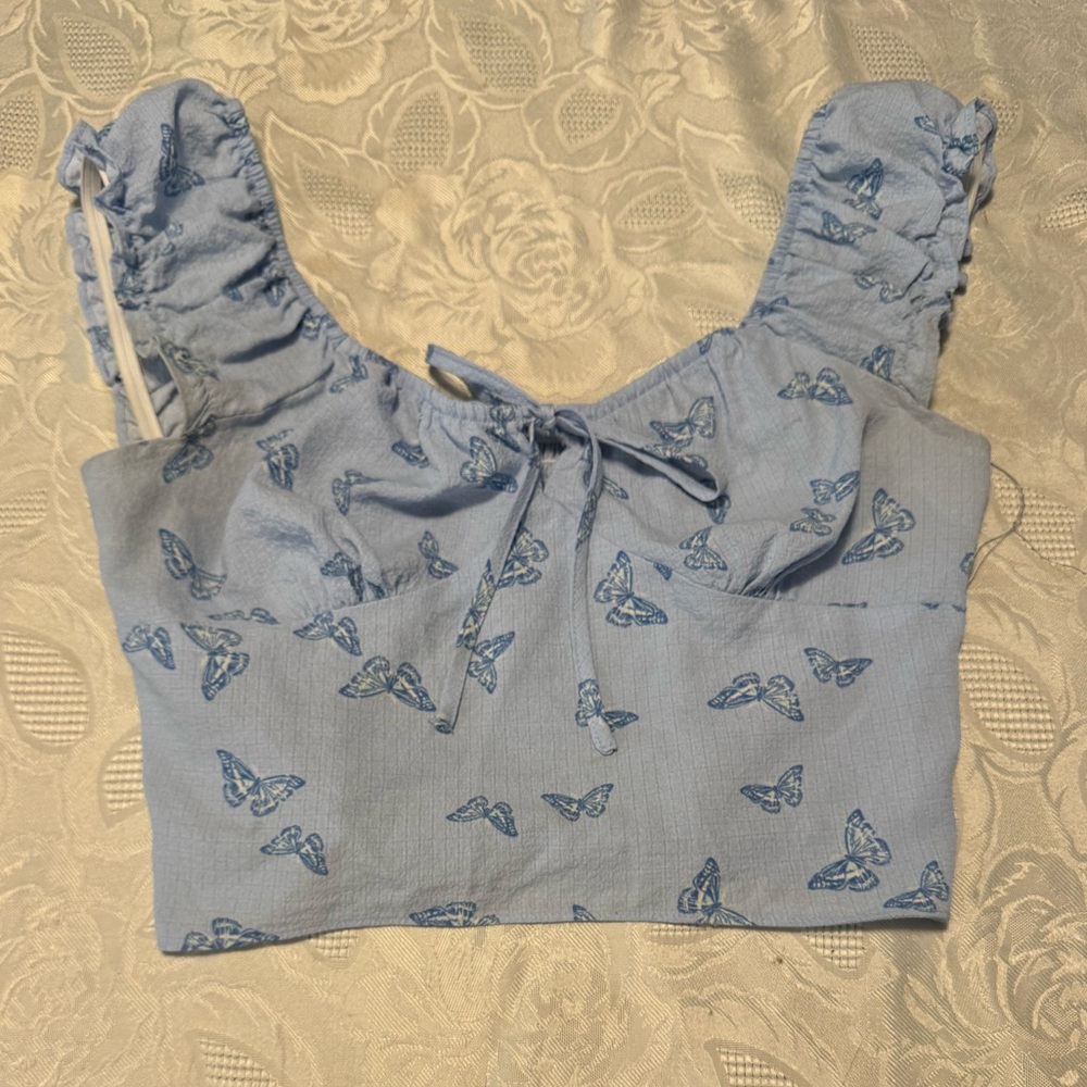 Primark  blue butterfly top
